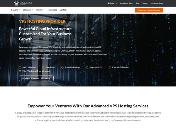 Casbay：马来西亚VPS, 18美元/月/3核/3GB内存/60GB空间/不限流量/100Mbps端口/KVM架构