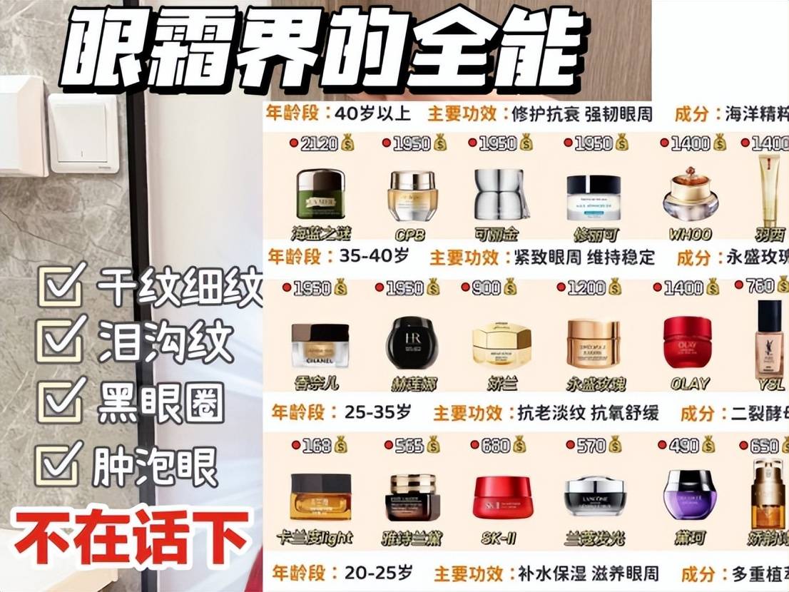 入门眼霜怎么选？淡纹好用的眼霜爆款测评展示